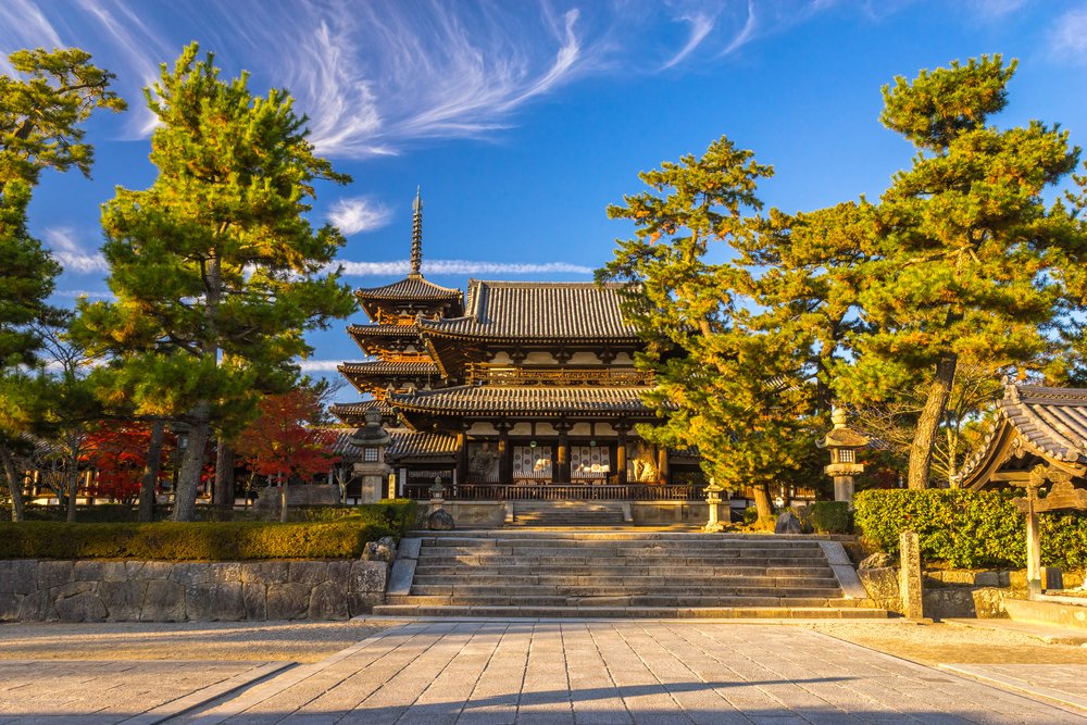 Horyu-ji Temple in Nara, Unesco world Heritage site