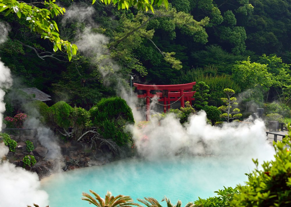 Umi jigoku (Sea hell) Cyan hot spring ,Beppu