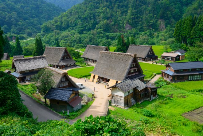 Historic Village of Gokayama in summer, Suganuma Gassho-zukuri village