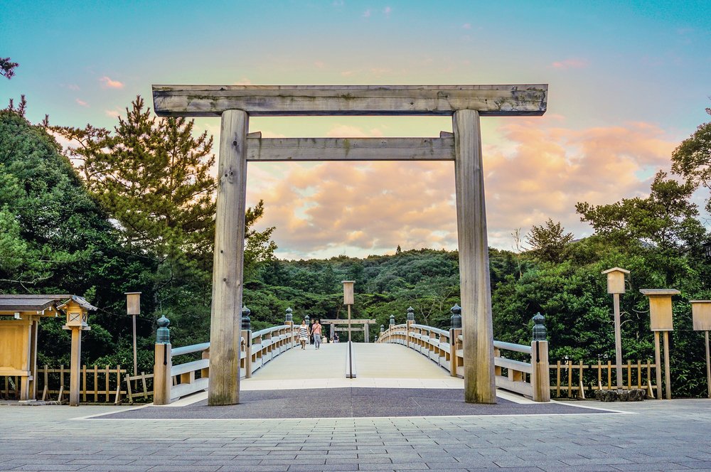 Scenery of the Ise Grand Shrine in the sunset