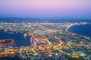 The night view from Mount Hakodate, winter season, Japan