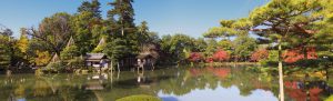 Autumn foliage at Kenrokuen Garden in Kanazawa, Japan