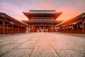 Tokyo, Japan - Sensoji-ji Temple in Asakusa in the morning