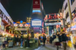 Ameyoko Market in evening.Ameyoko is a busy market street along the Yamanote near Ueno Stations