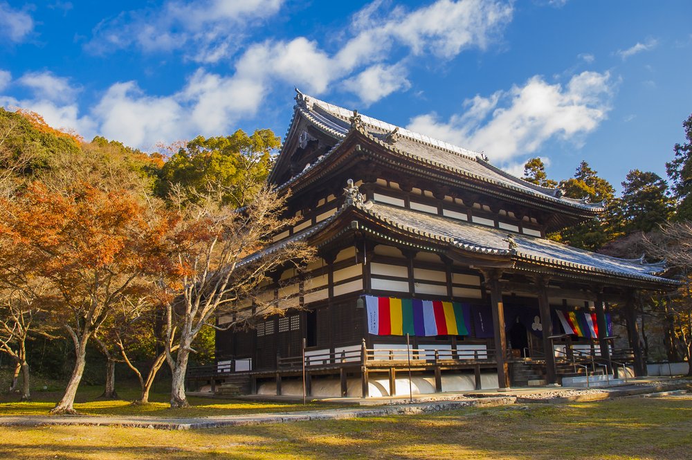 Negoro-ji temple Dai-Denpo hall in Wakayama, Japan in autumn season