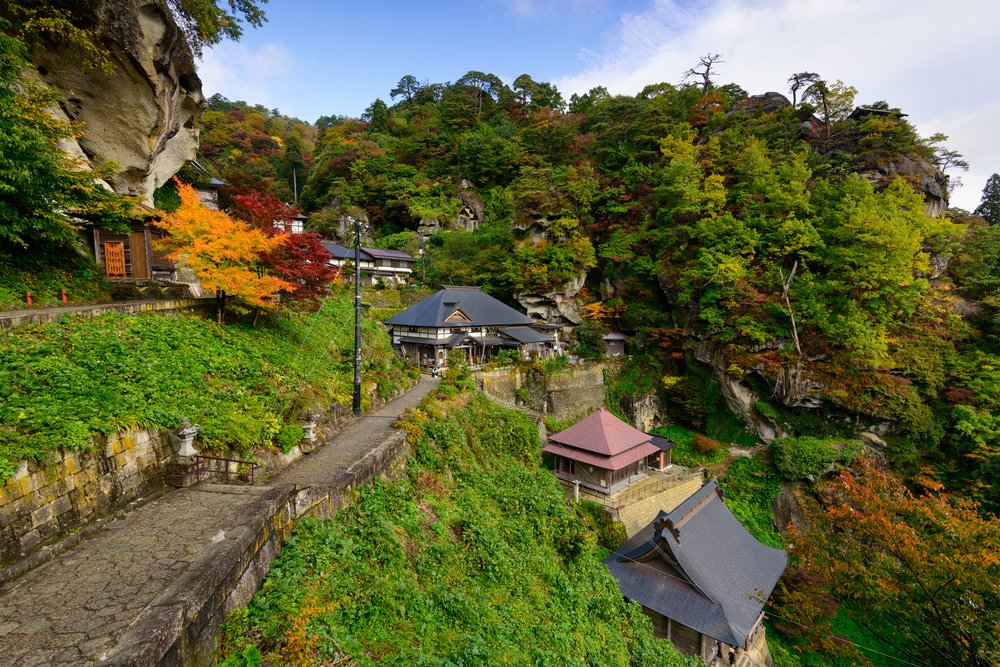 Yamadera Temple of Yamagata, Japan in autumn.